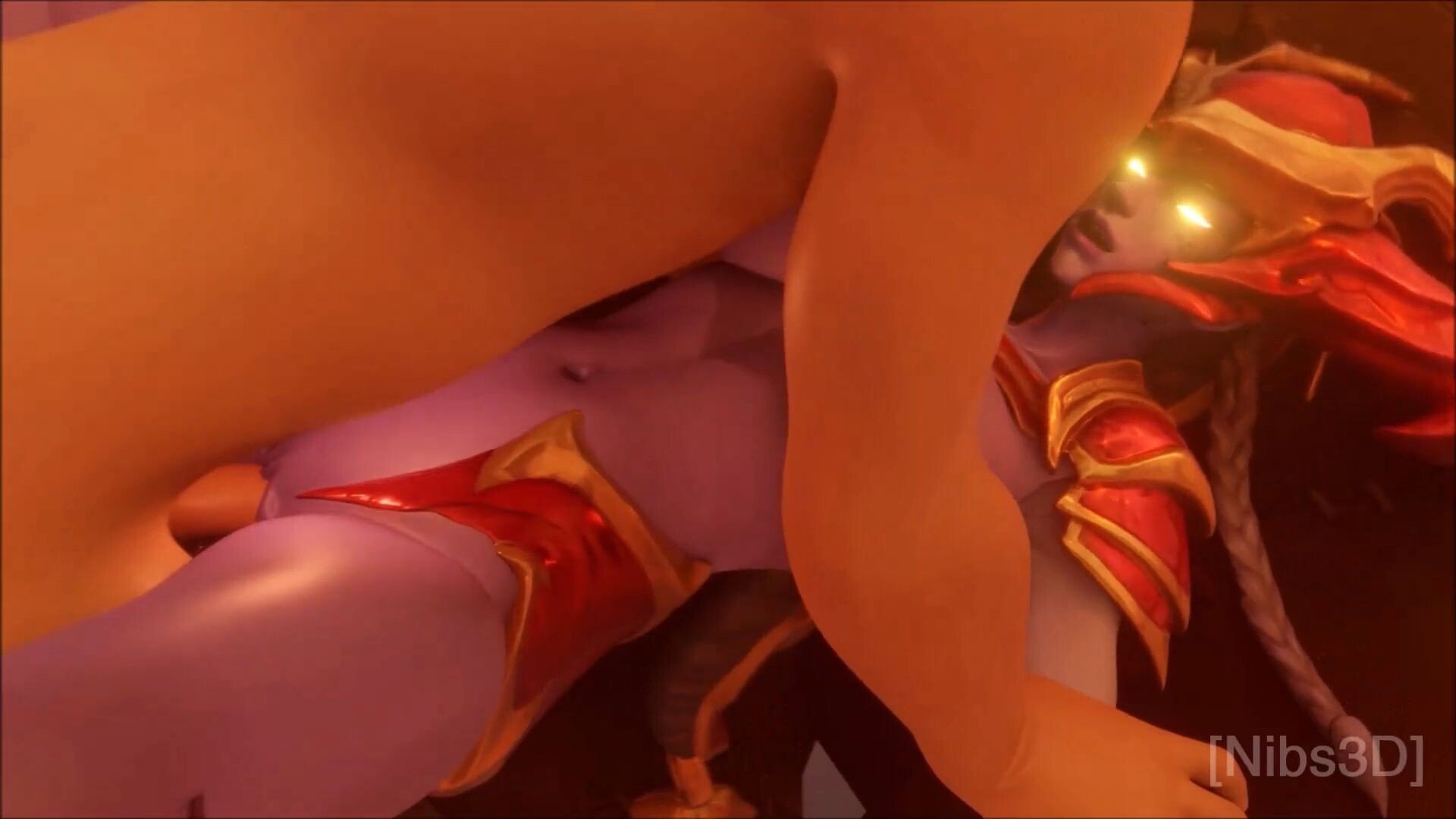 [Nibs3D] Shyvana taking a human cock Hentai