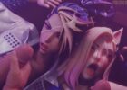 [POLISHED-JADE-BELL] KDA Akali and Ahri getting her faces covered with cum