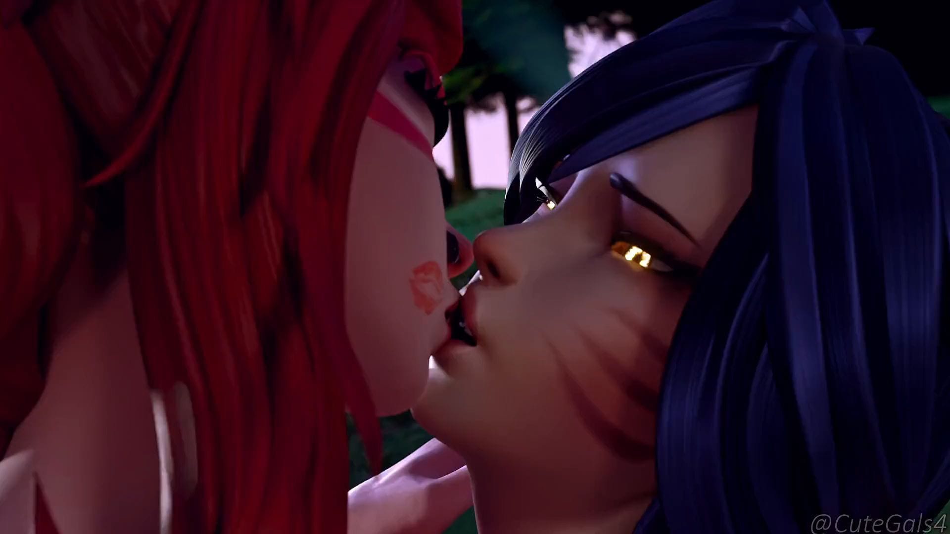 [CuteGals4] Ahri x Xayah Date Hentai